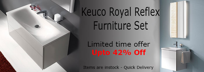 Upto 42% Off on Keuco Royal Reflex Furniture Set with or without Mirror or Cabinet. All stock items
