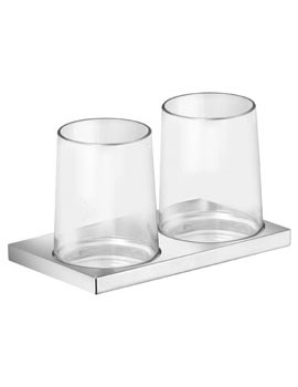 Edition 11 Double tumbler holder with crystal tumblers brushed bronze - 11151039000