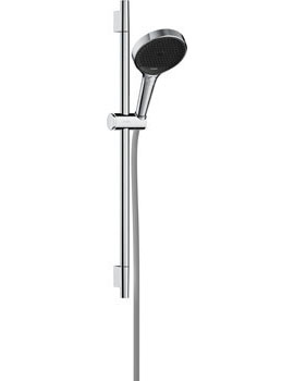 Rainfinity Shower set 130 3jet EcoSmart with shower bar S Puro 65 cm push slider and Designflex text
