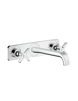Axor Citterio E concealed wall-mounted three hole basin mixer with plate projection: 220 m