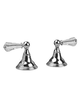 Asbury Pair Of Deck Mounted Bath Valves With Crystal Lever - 34890