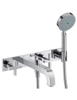 Axor Citterio 3-Hole Bath Mixer with cross handles and back plate 