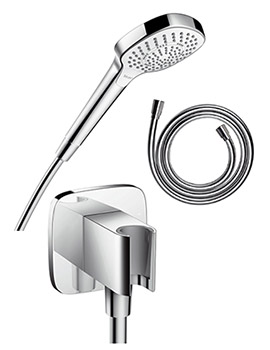Hansgrohe Croma Select E Multi hand shower Set with Outlet Holder and Hose
