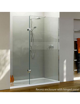 Boutique Walk-in Recess with Hinge Panel, Intergrated Brassware and Tray - NWSR