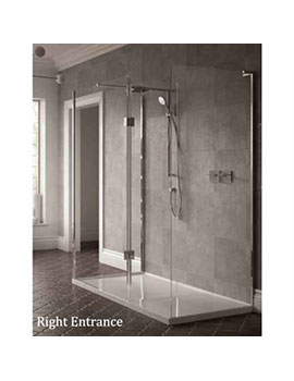 Matki Boutique Three-Sided Walk-In Shower with Fixed Panel and Tray - NWST