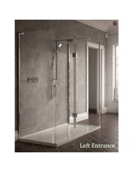 Matki Boutique Three-Sided Walk-In Shower with Hinge Panel and Brassware - NWST