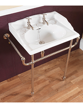 Victorian 635mm Wash Basin With Stand and Towel Rail