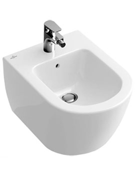 Villeroy and Boch Subway 2.0 370mm Wall Mounted Bidet 1 Tap Hole - 540000