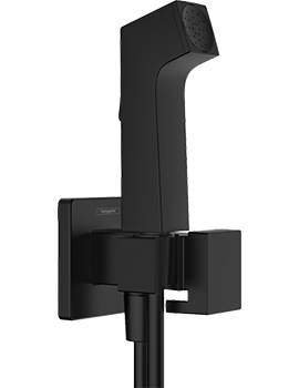 Hansgrohe Bidette Square Hand Shower EcoSmart Set in Matt Black