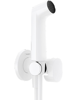 Hansgrohe Bidette Round Hand Shower EcoSmart Set in Matt White